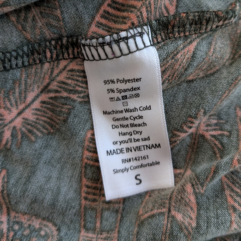 {Lularoe} Carly Swing Dress with Leaf Print, size small - Picture 4 of 4